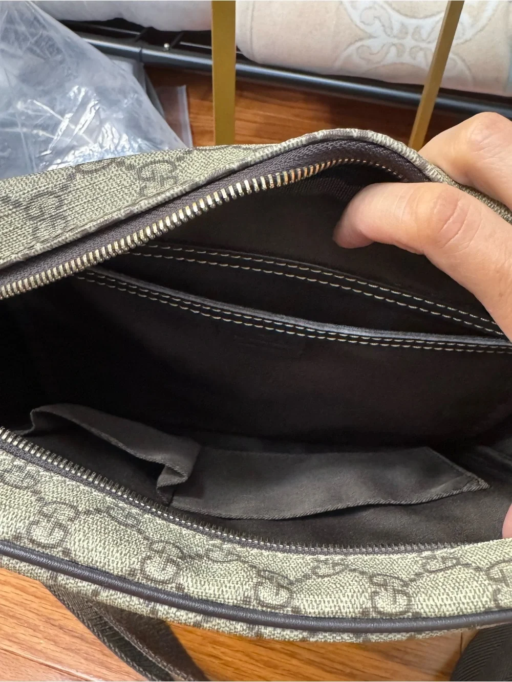 Gucci Brown and Beige GG Canvas Messenger Bag